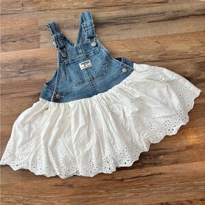 OshKosh B'gosh Blue Denim and White Eyelet Skirtall